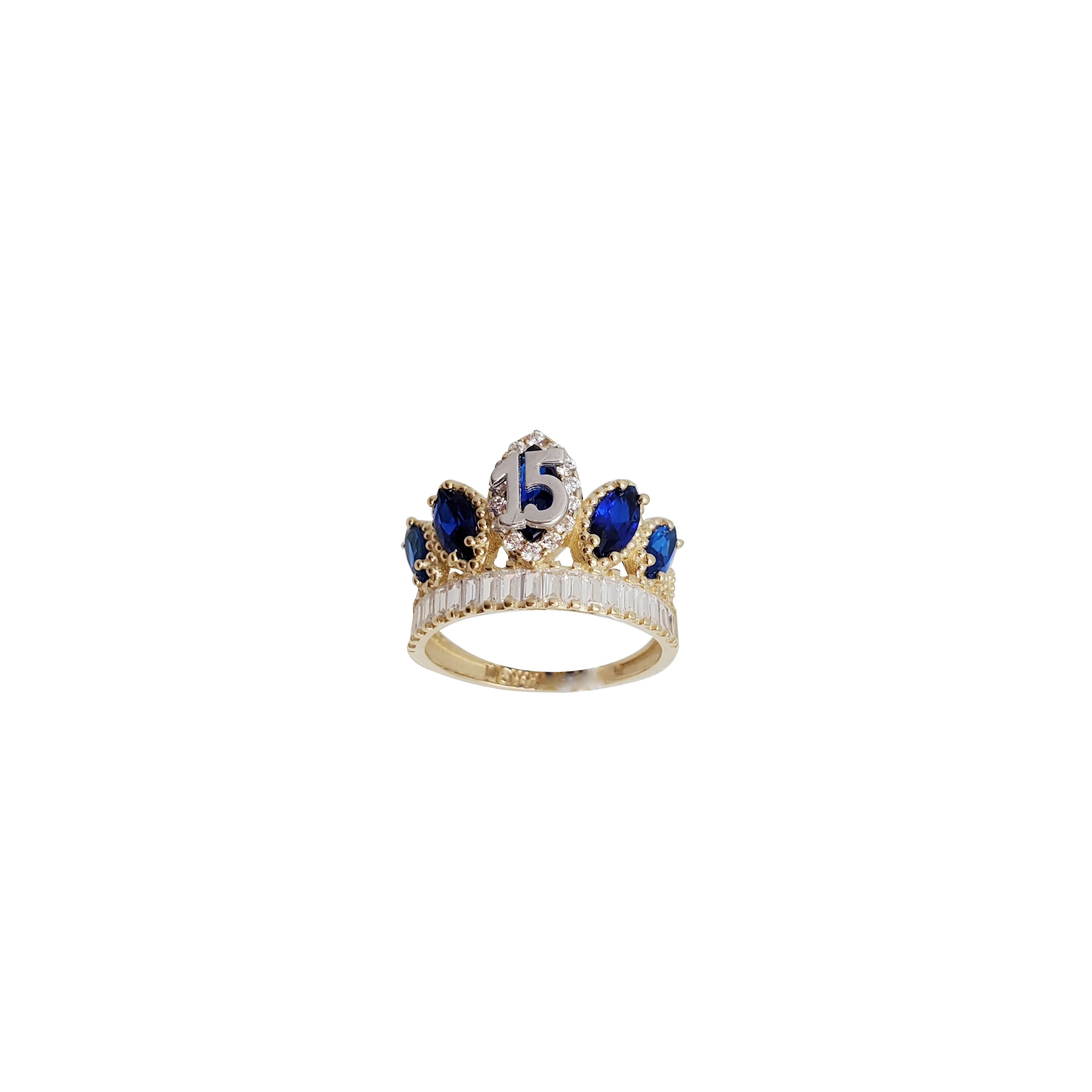 15 Years Birthday Crown-Tiara Ring (14K)