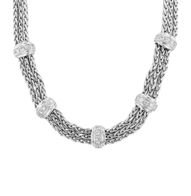 18K White Gold and Diamond Chain Necklace