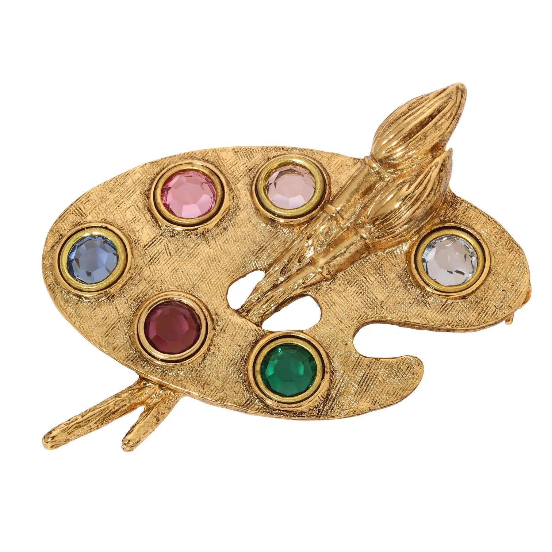 1928 Jewelry Da Vinci's Brush & Paint Palette Brooch