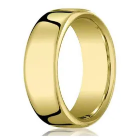 7.5mm Designer Heavy Fit 14k Yellow Gold Wedding Ring for Men