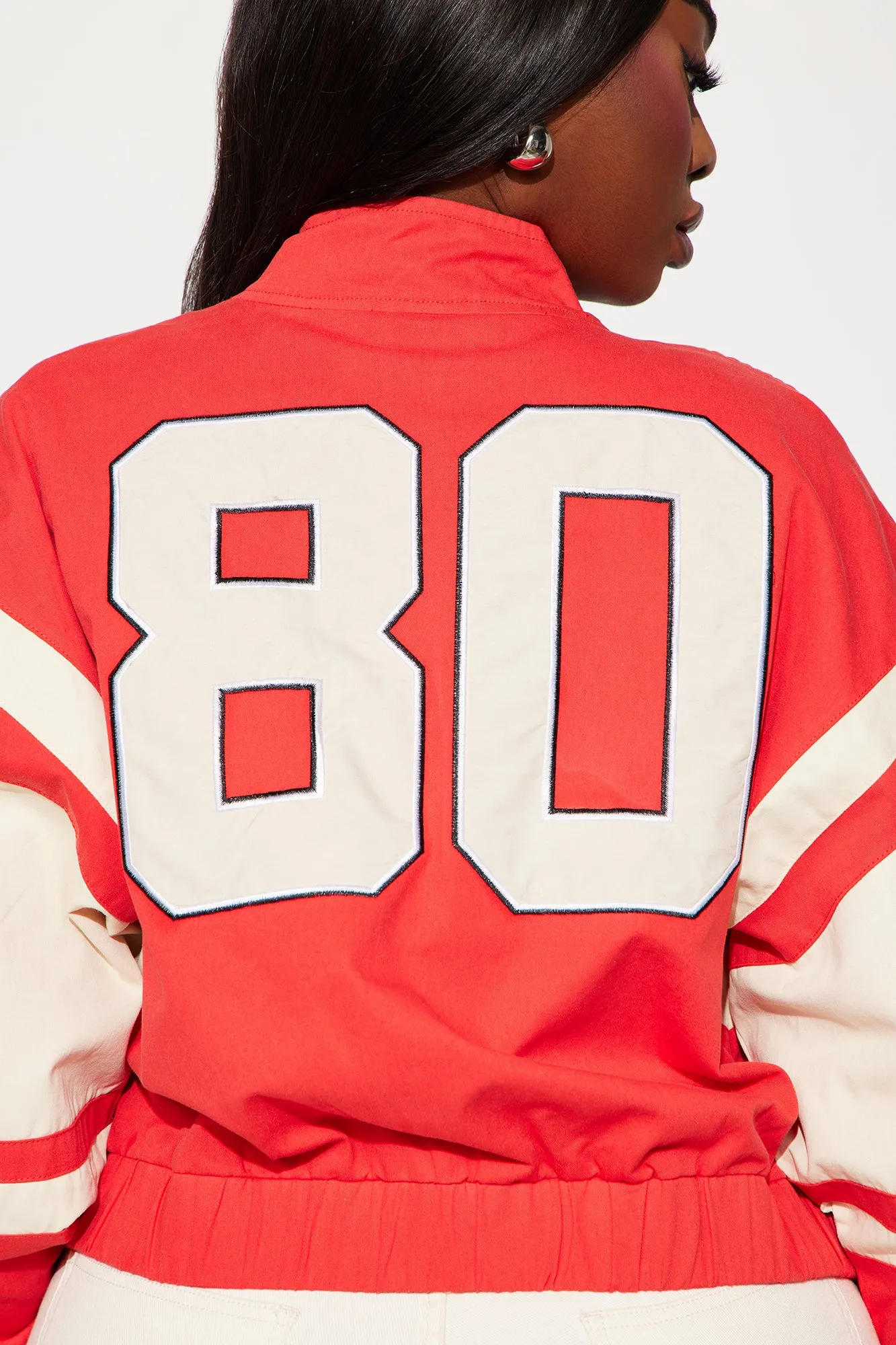 80's Retro Varsity Jacket - Red/combo