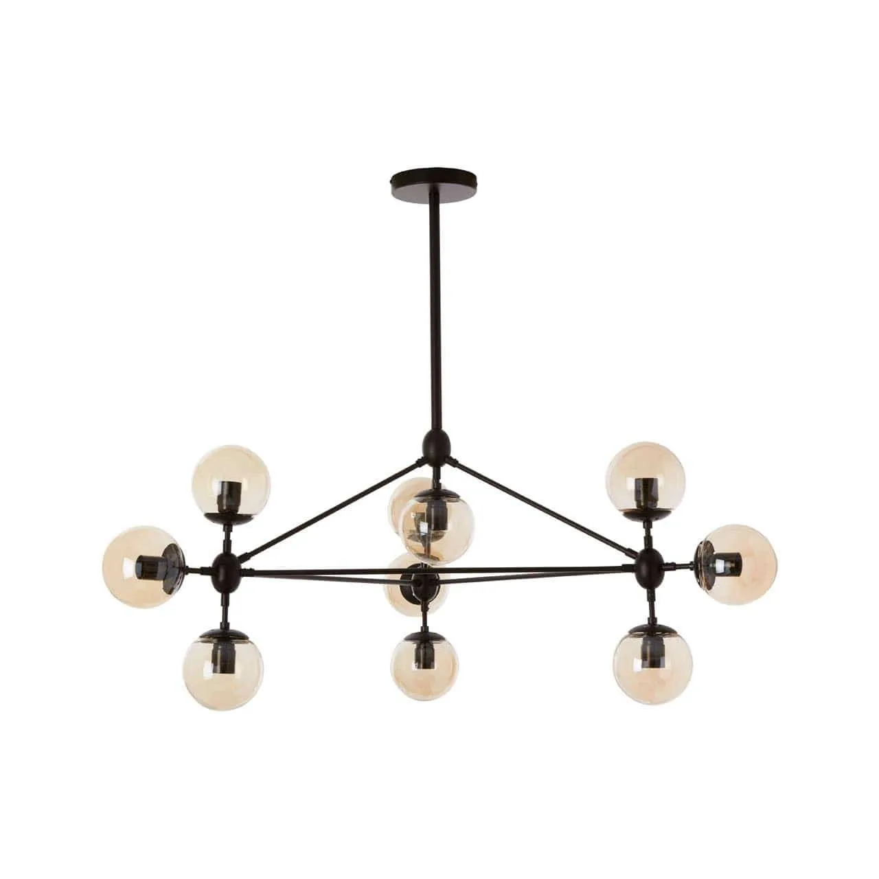 Abira 10 Bulb Matte Black Pendant Lamp