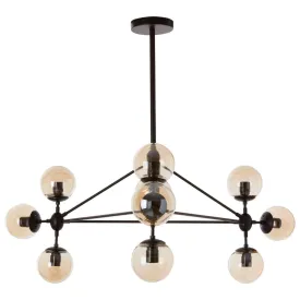 Abira 10 Bulb Matte Black Pendant Lamp