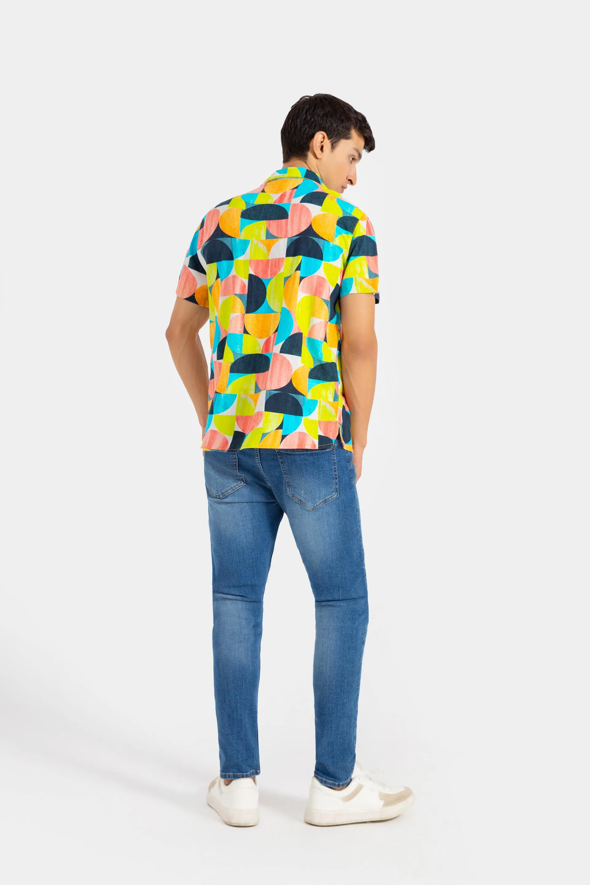 Abstract Geometric Printed Shirt