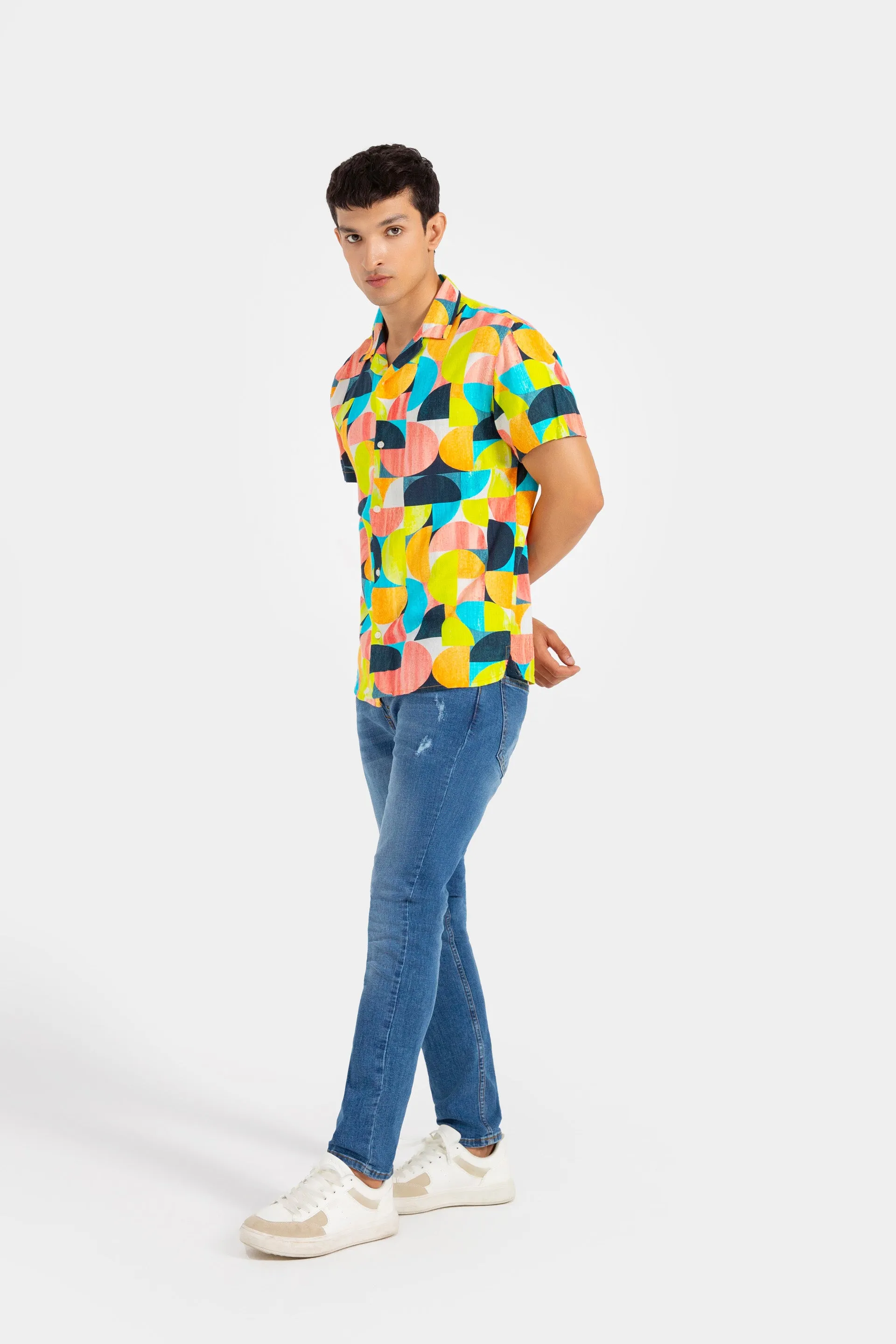 Abstract Geometric Printed Shirt