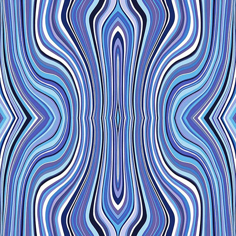 Abstract Psychedelic Mirror Wallpaper in Blue/Purple