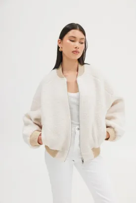 Alanna Boucle Bomber - Oatmeal