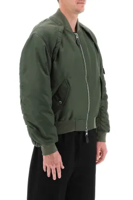 Alexander Mcqueen Convertible Bomber Jacket In Nylon Satin (Size - 50)