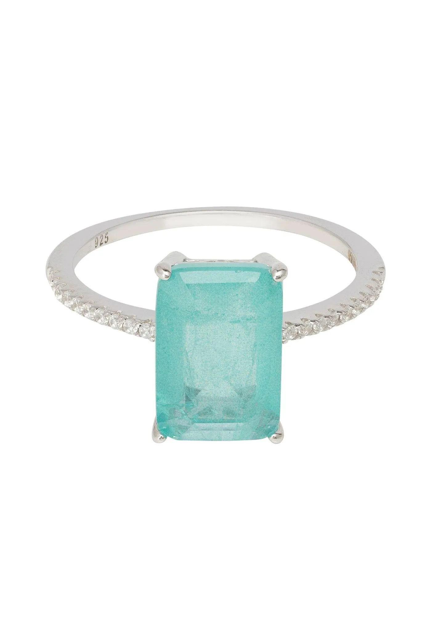 Alexandra Rectangle Cocktail Ring Paraiba Tourmaline Silver