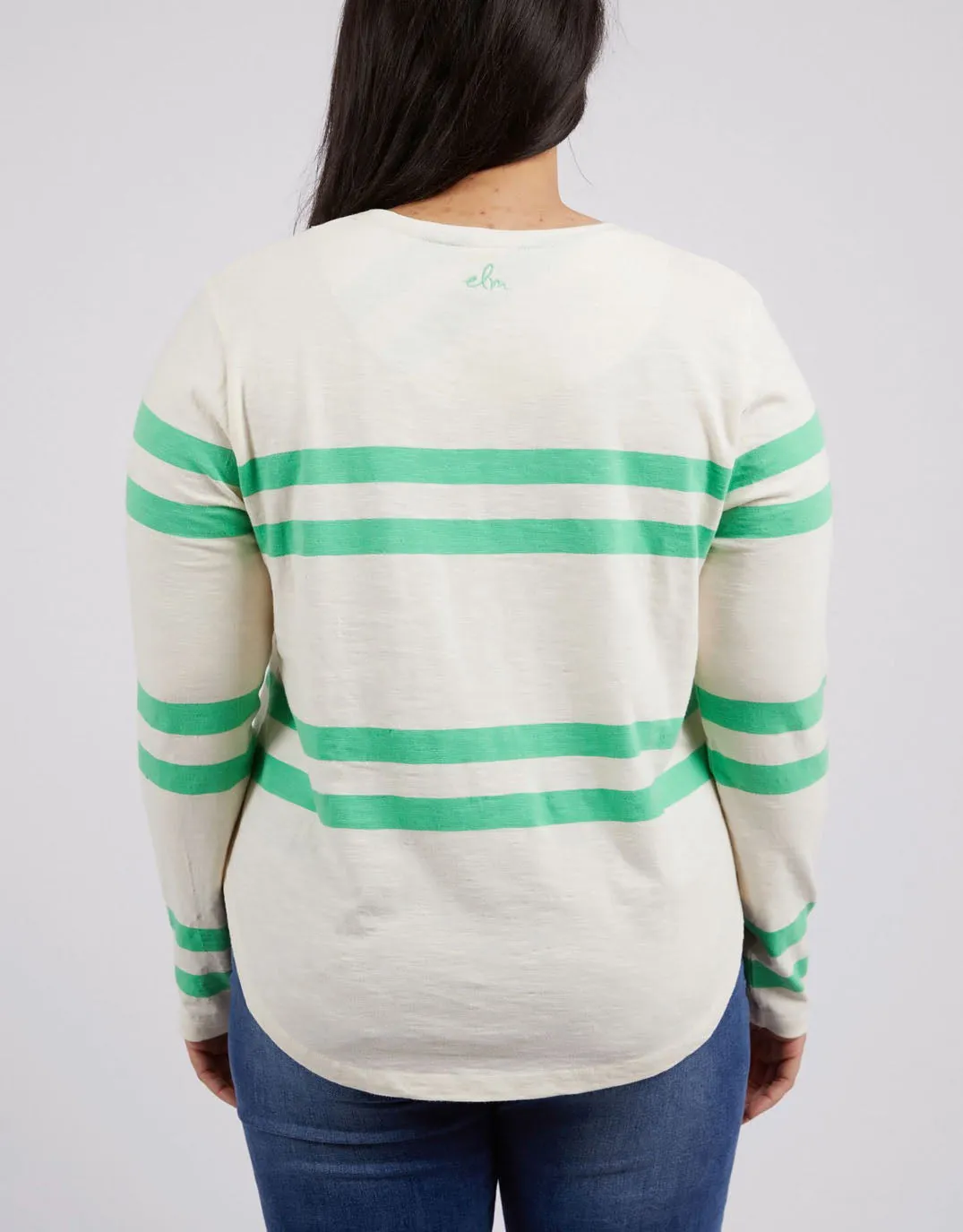 Allegra Long Sleeve Tee - Meadow/Vintage White Stripe