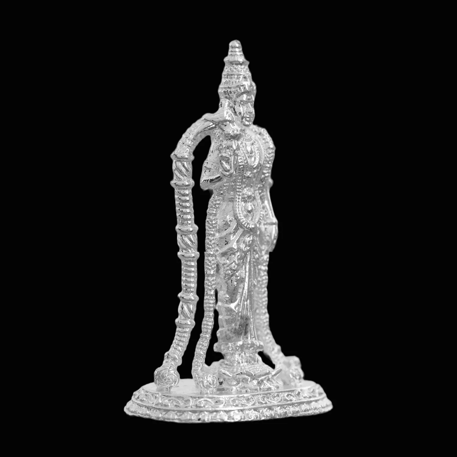 Andal Statue - Silver - 3 Inch | Copper Idol/ Goda Devi Vigraham/ Andal Idol for Pooja