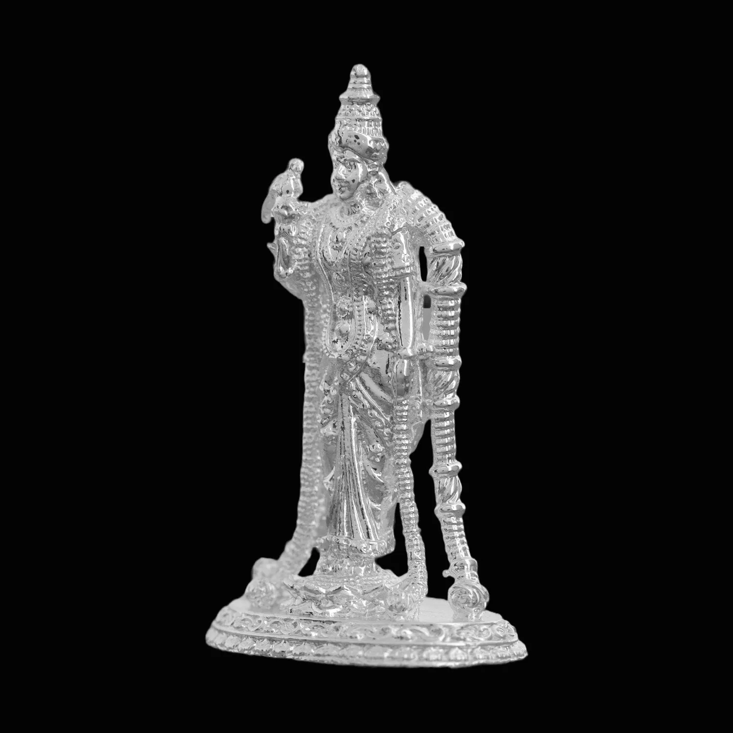 Andal Statue - Silver - 3 Inch | Copper Idol/ Goda Devi Vigraham/ Andal Idol for Pooja