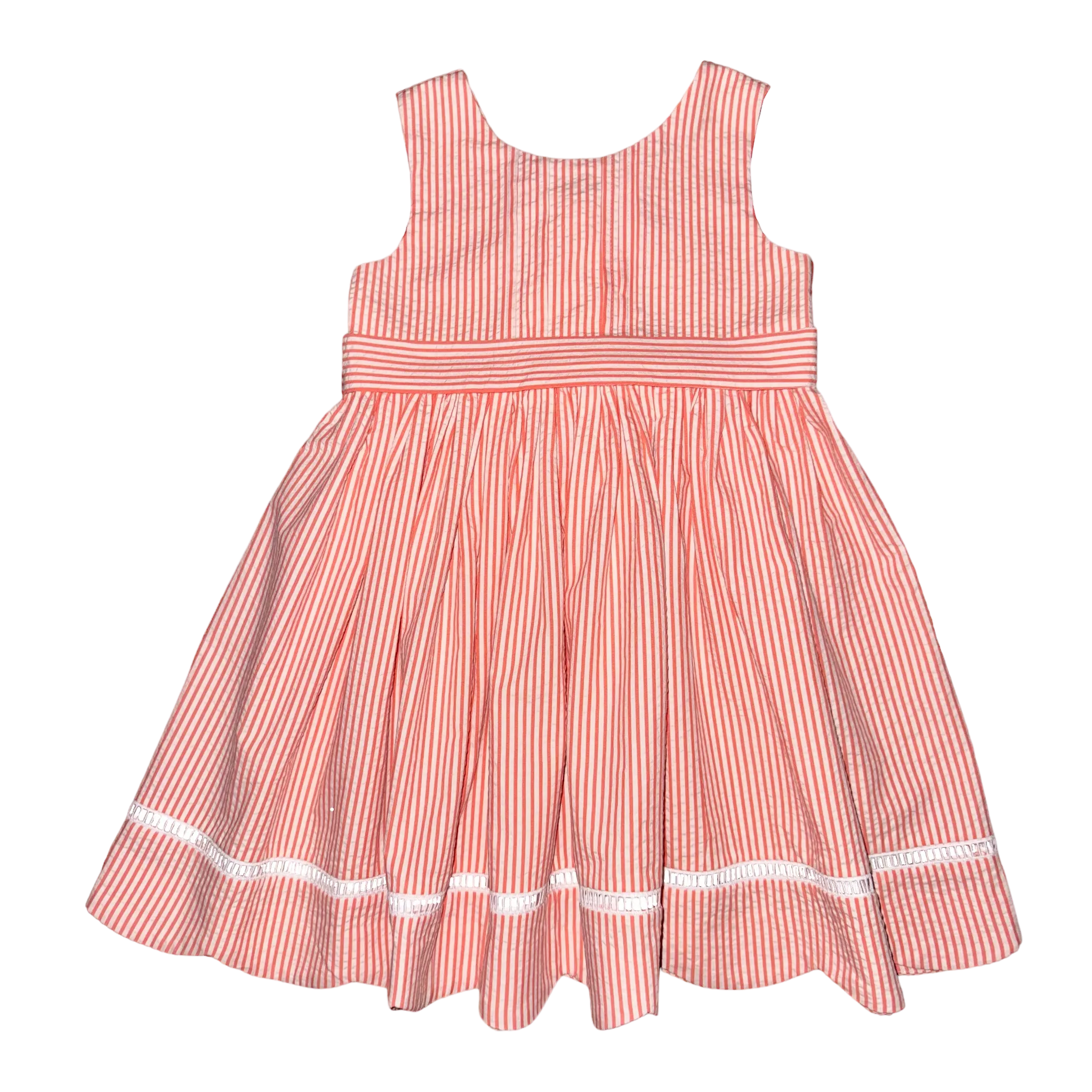 Anna Twirl Dress- Carolina Coral Seersucker