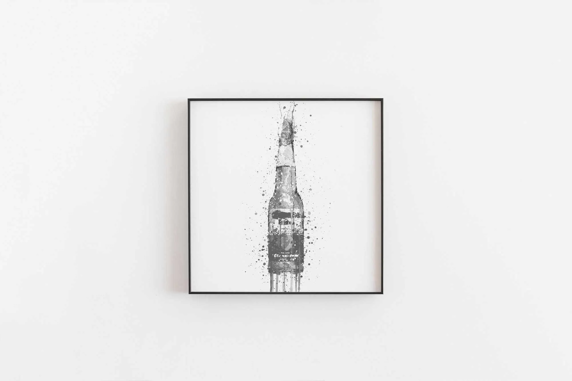 Beer Bottle Wall Art Print 'Lime' (Grey Edition)