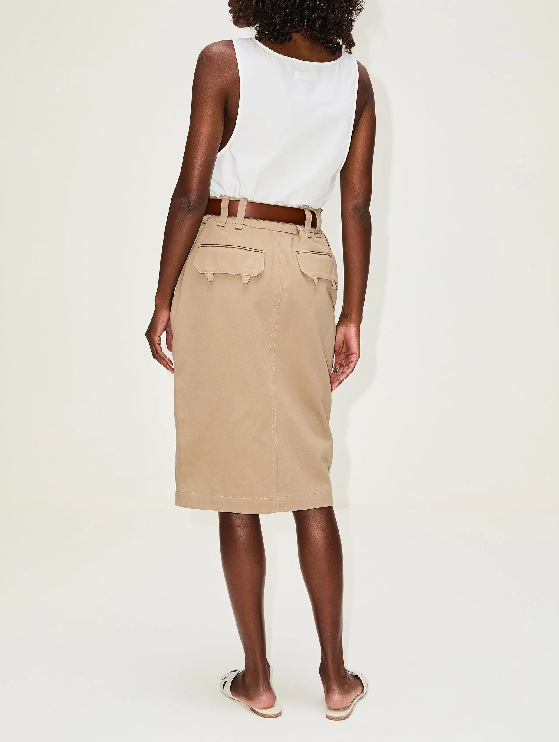 Belted Pencil Skirt