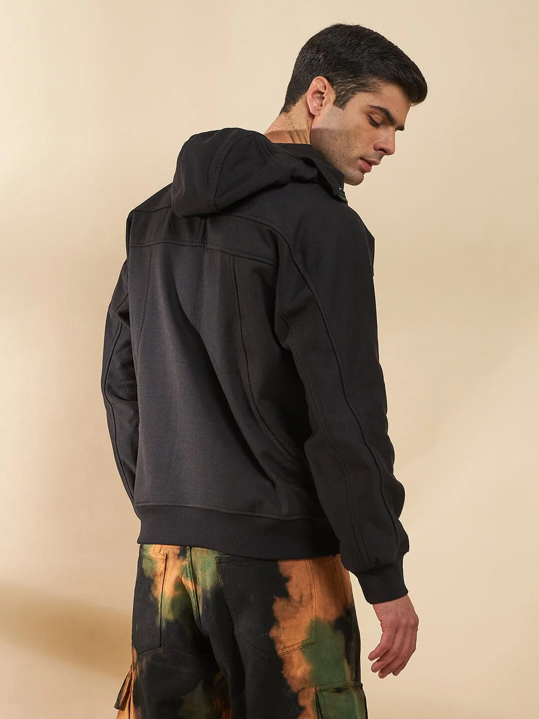 Mens Black Baggy Smugglers Hooded Sweatshirt - Casual Oversized Hoody for Ultimate Comfort