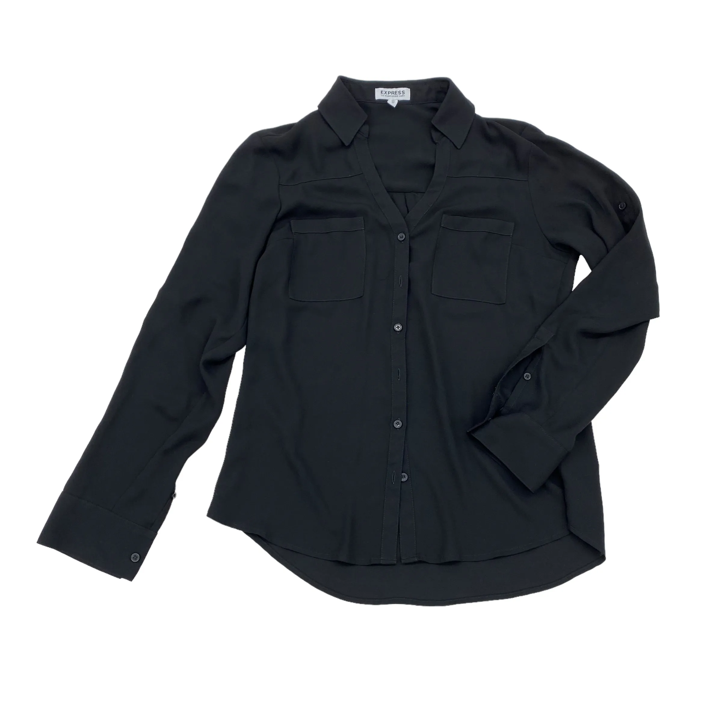 BLACK BLOUSE LS by EXPRESS Size:XS