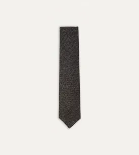 Black Pure Cashmere Solid Hand Rolled Tie