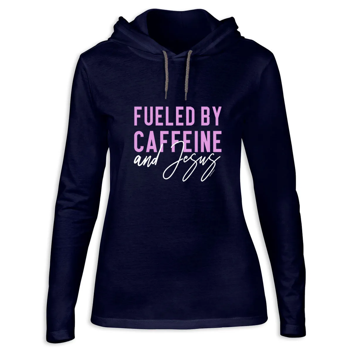 Blessed Girl Womens Long Sleeve Hooded T-Shirt Caffeine