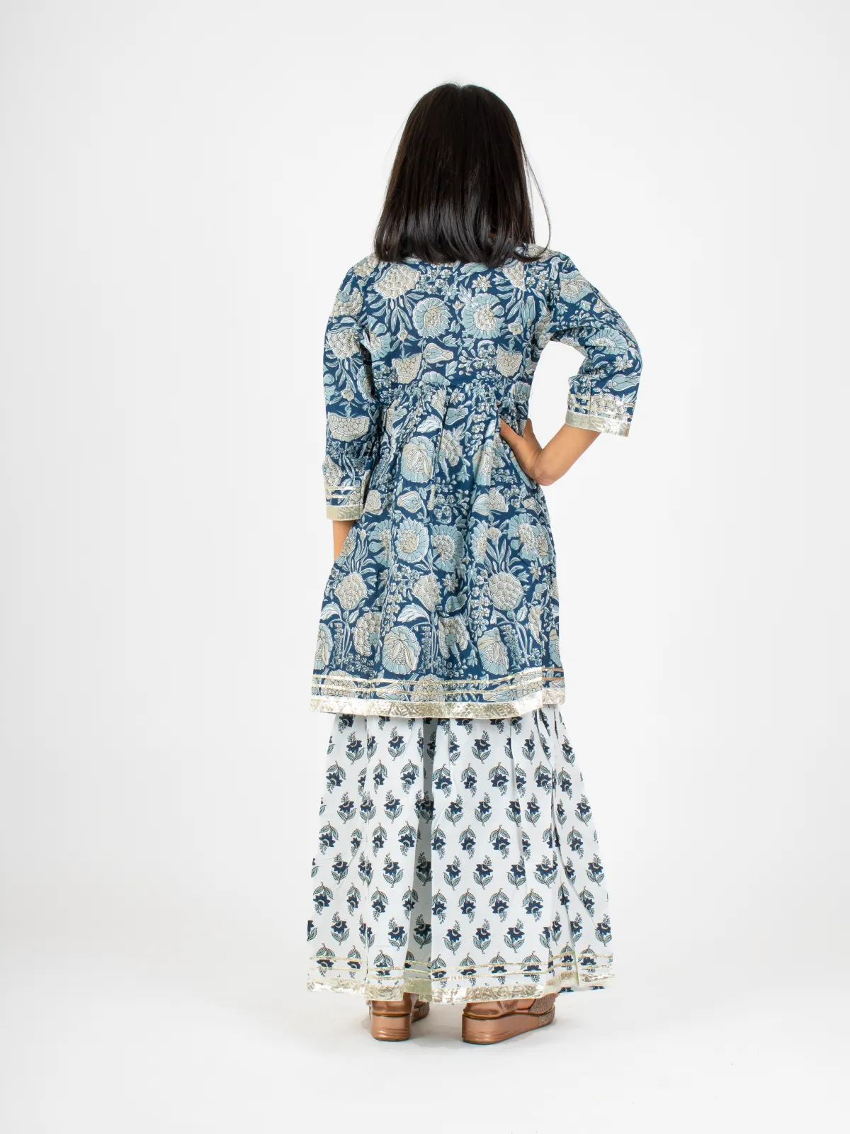 Blue Jaipuri Pretty Sharara Set