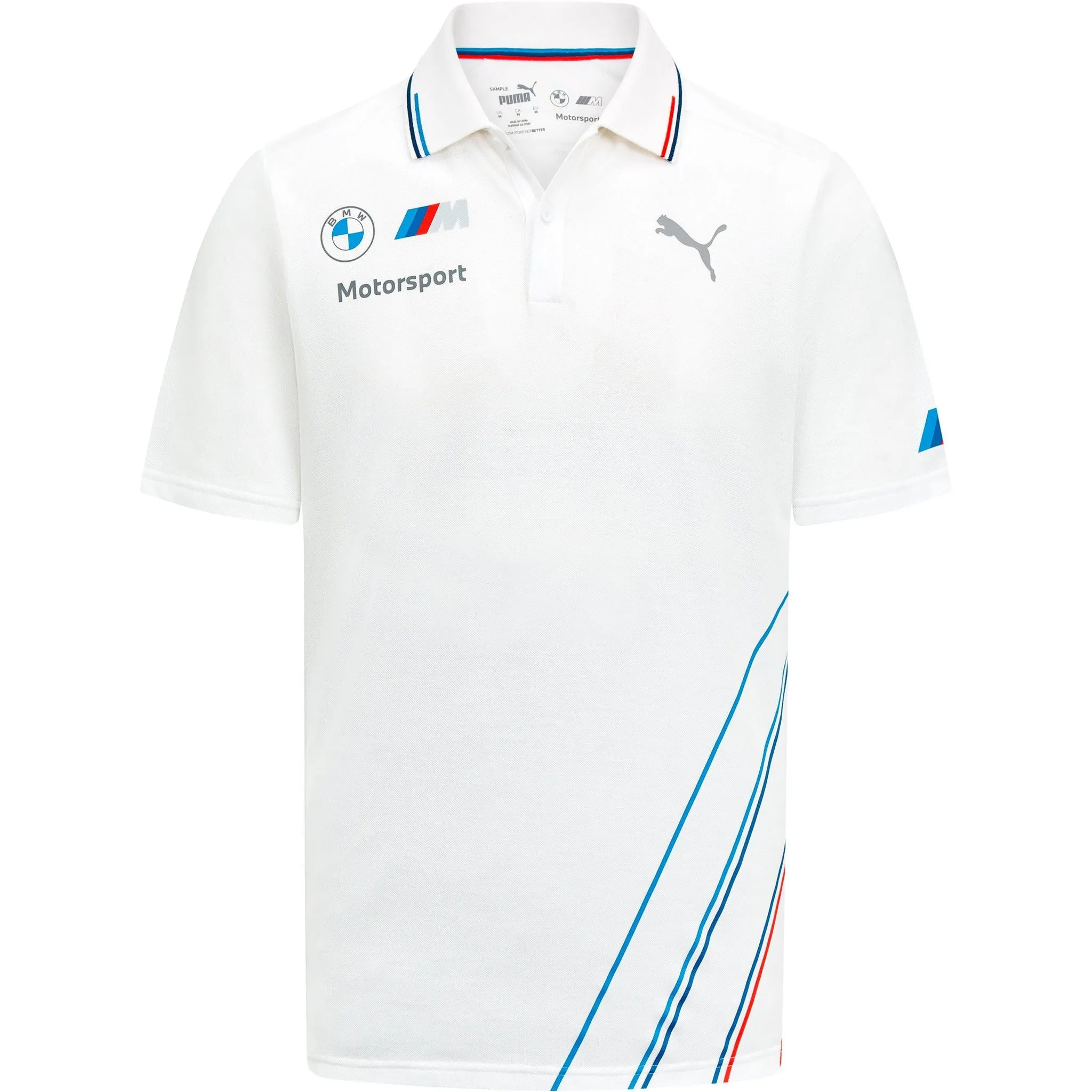 BMW Motorsports Men's Team Polo Shirt- Gray/White