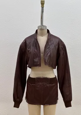 BOMBER LEATHER SET | BURGUNDY