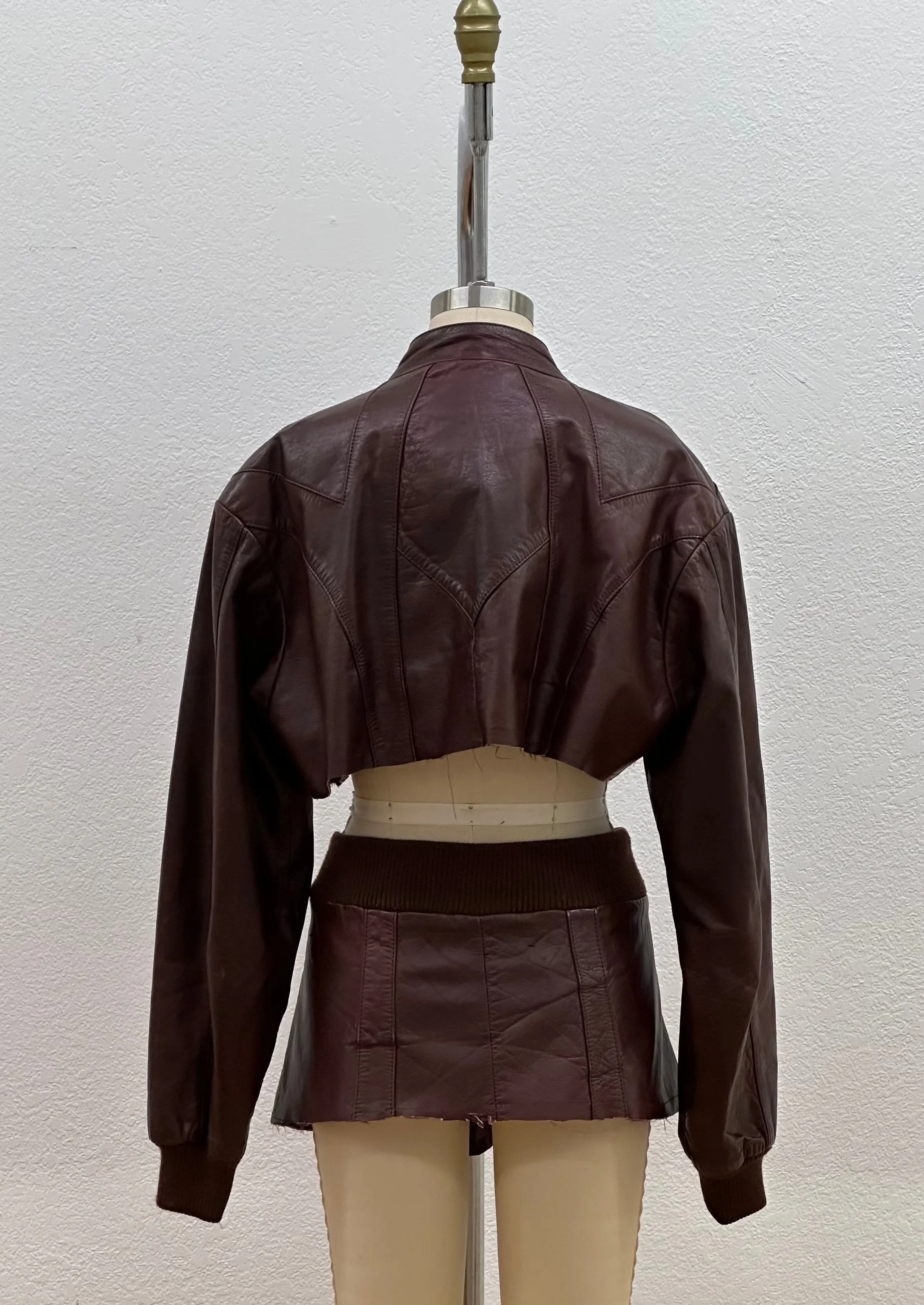 BOMBER LEATHER SET | BURGUNDY