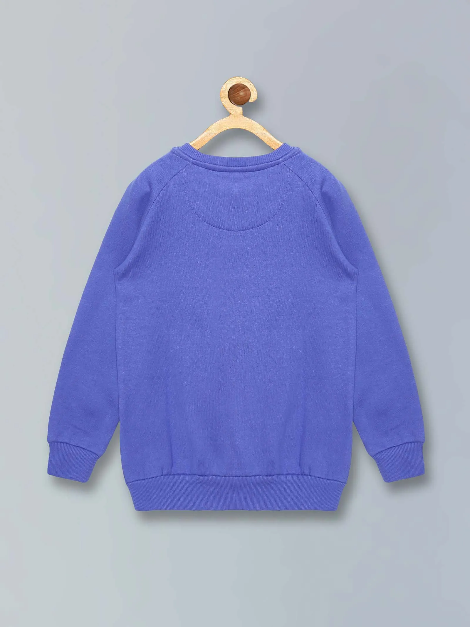 Boys Chest Print Round Neck Sweatshirt