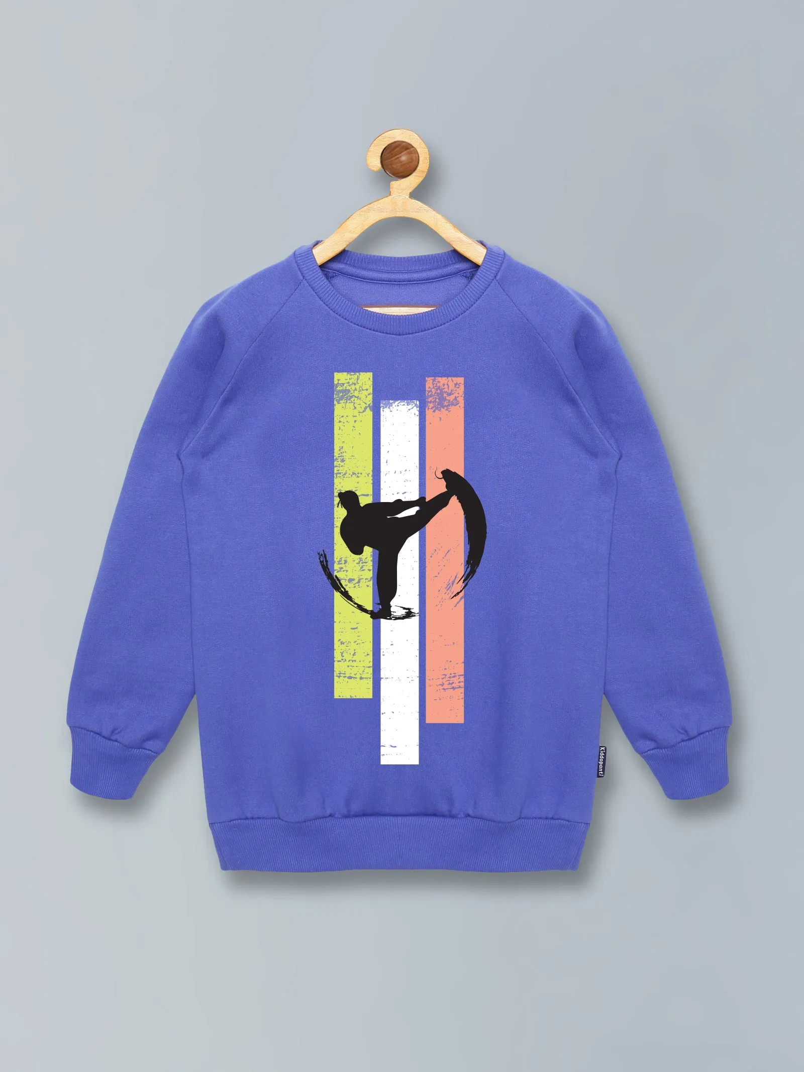 Boys Chest Print Round Neck Sweatshirt