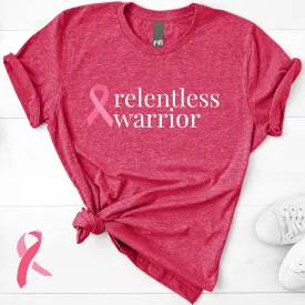 Breast Cancer relentless warrior Ribbon T-Shirt - Dark Colors