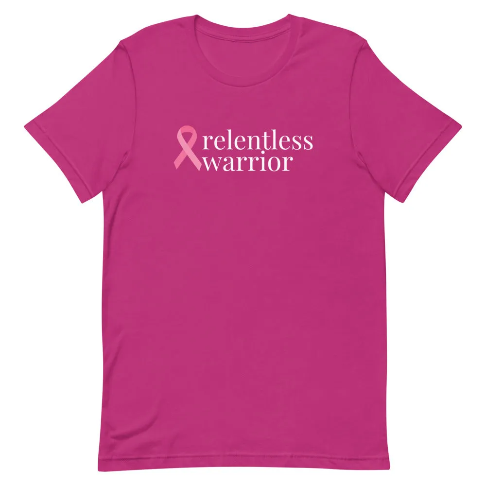 Breast Cancer relentless warrior Ribbon T-Shirt - Dark Colors