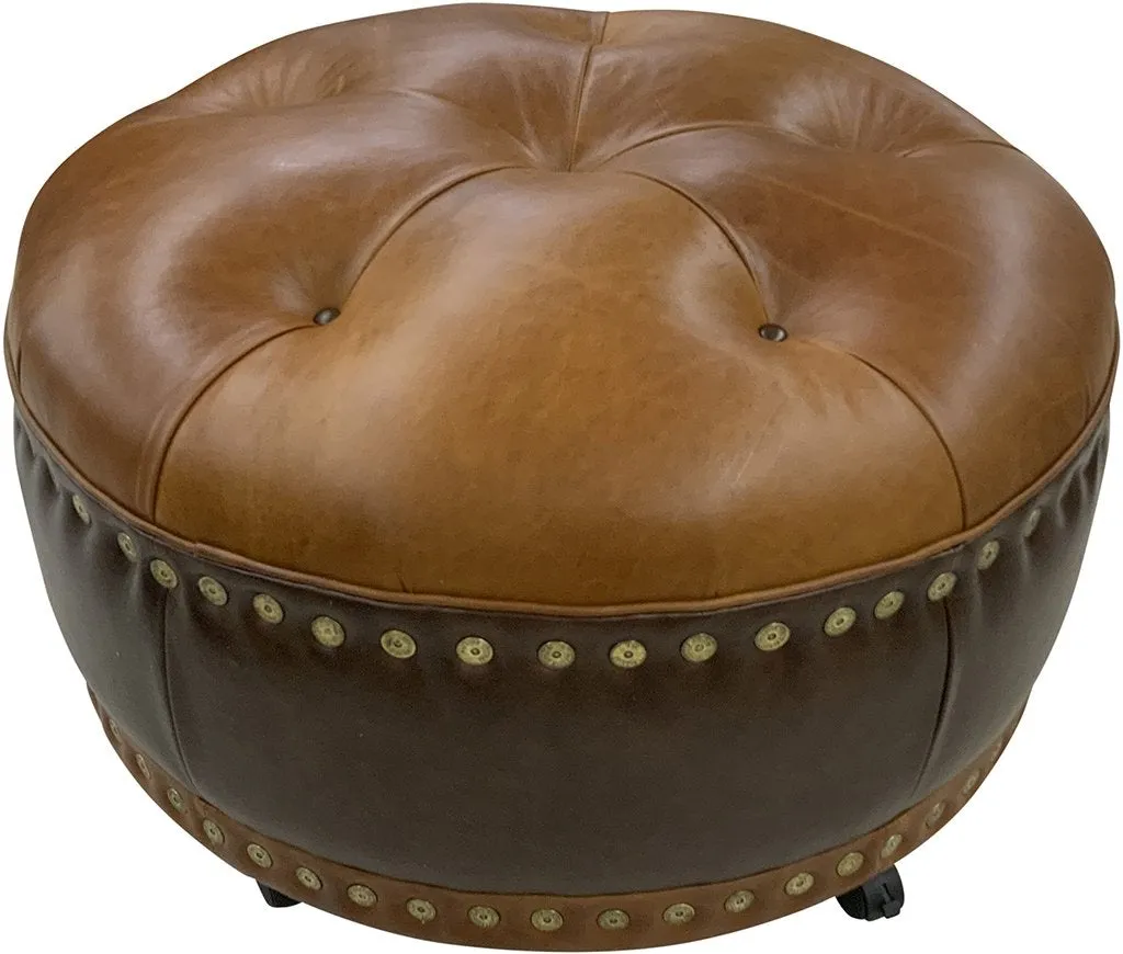 Browning Western Leather Ottoman