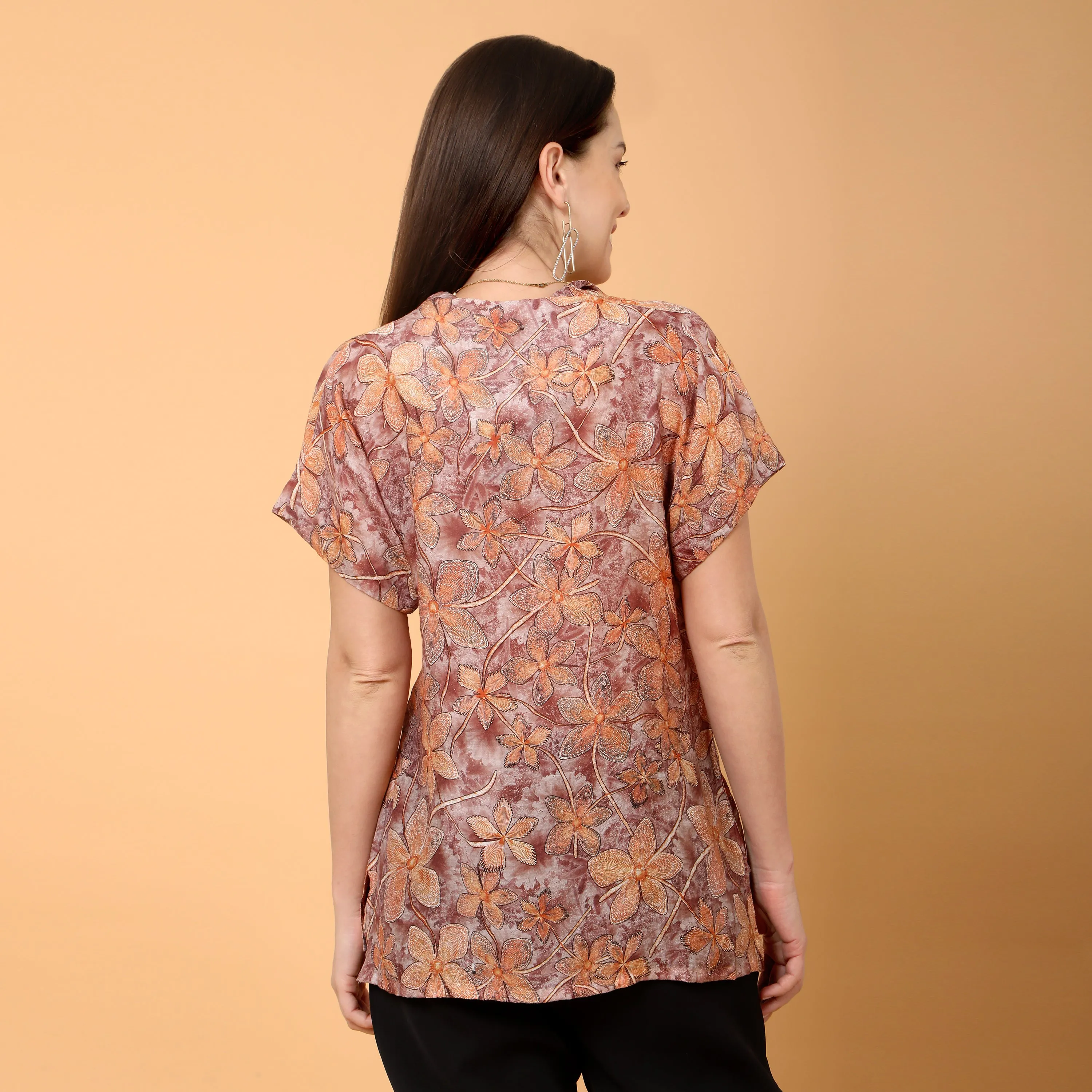 Camellia floral printed top