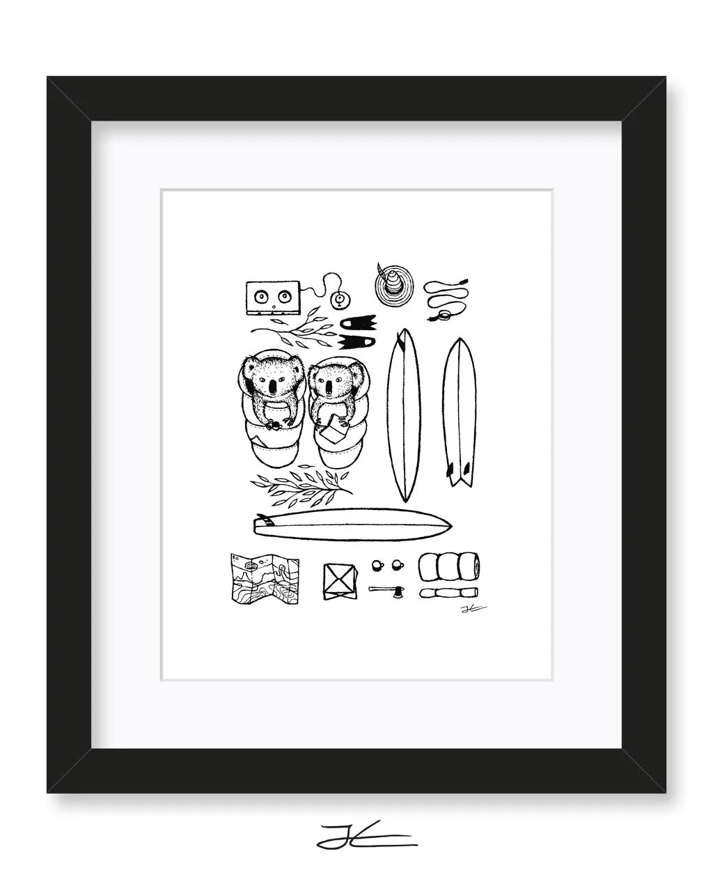 Camping Koalas - Print/ Framed Print