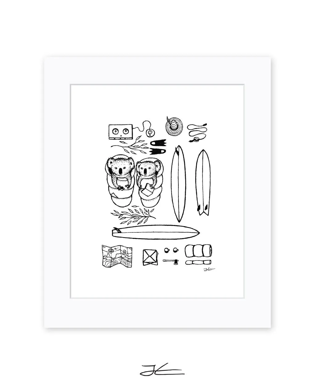 Camping Koalas - Print/ Framed Print