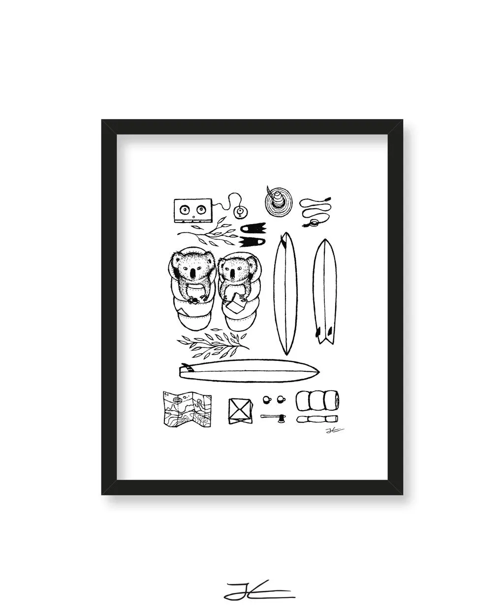 Camping Koalas - Print/ Framed Print