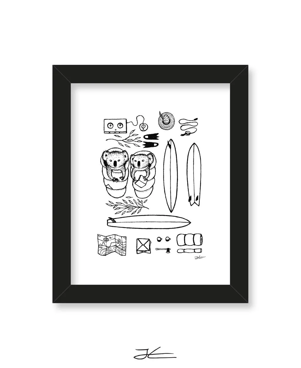 Camping Koalas - Print/ Framed Print