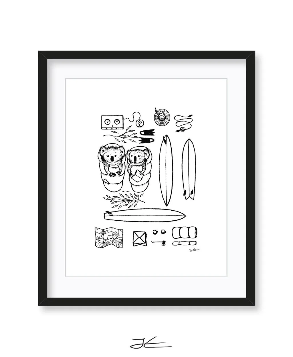 Camping Koalas - Print/ Framed Print