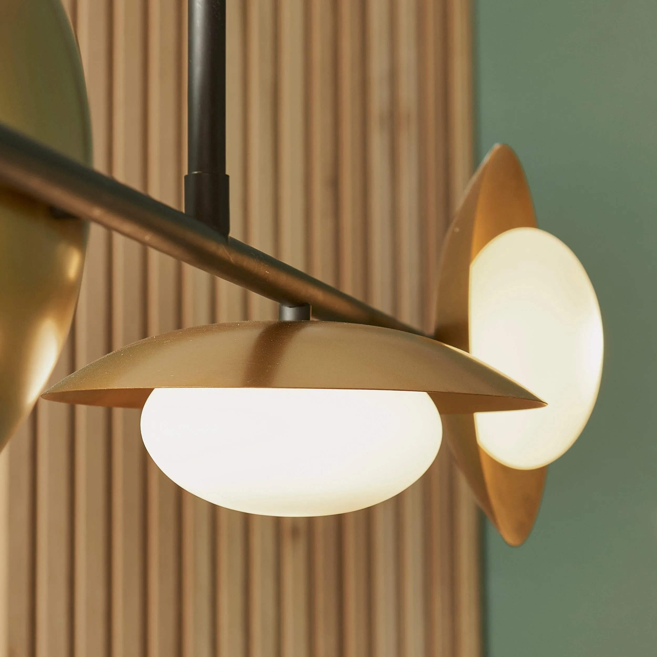 Carlton Large 4 Light Gold & Bronze Linear Ceiling Pendant