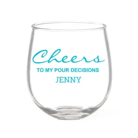 Cheers Stemless Wine Glass