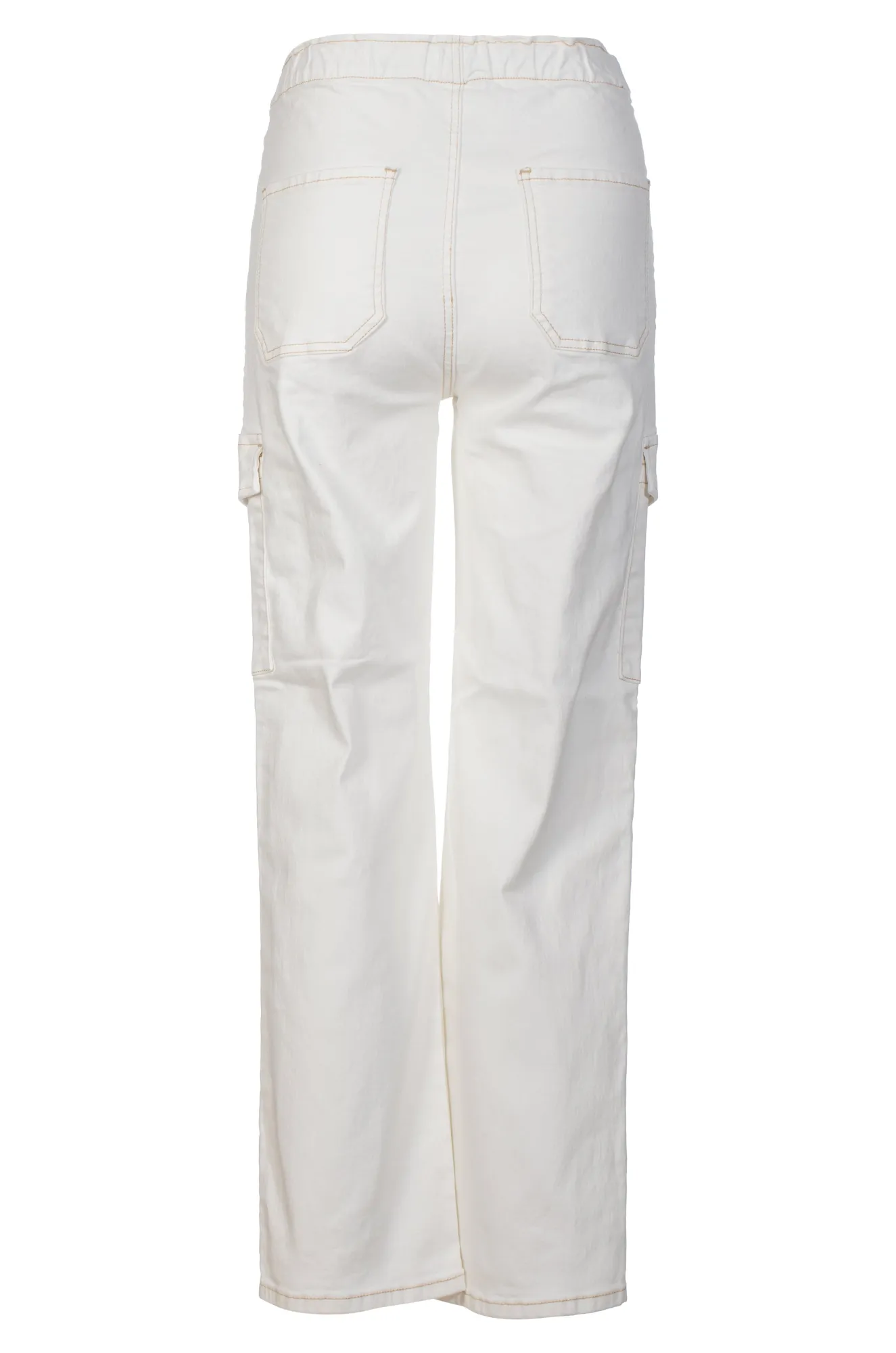 Coloured Denim paperbag waist Pants | IVORY | 6908ZZ