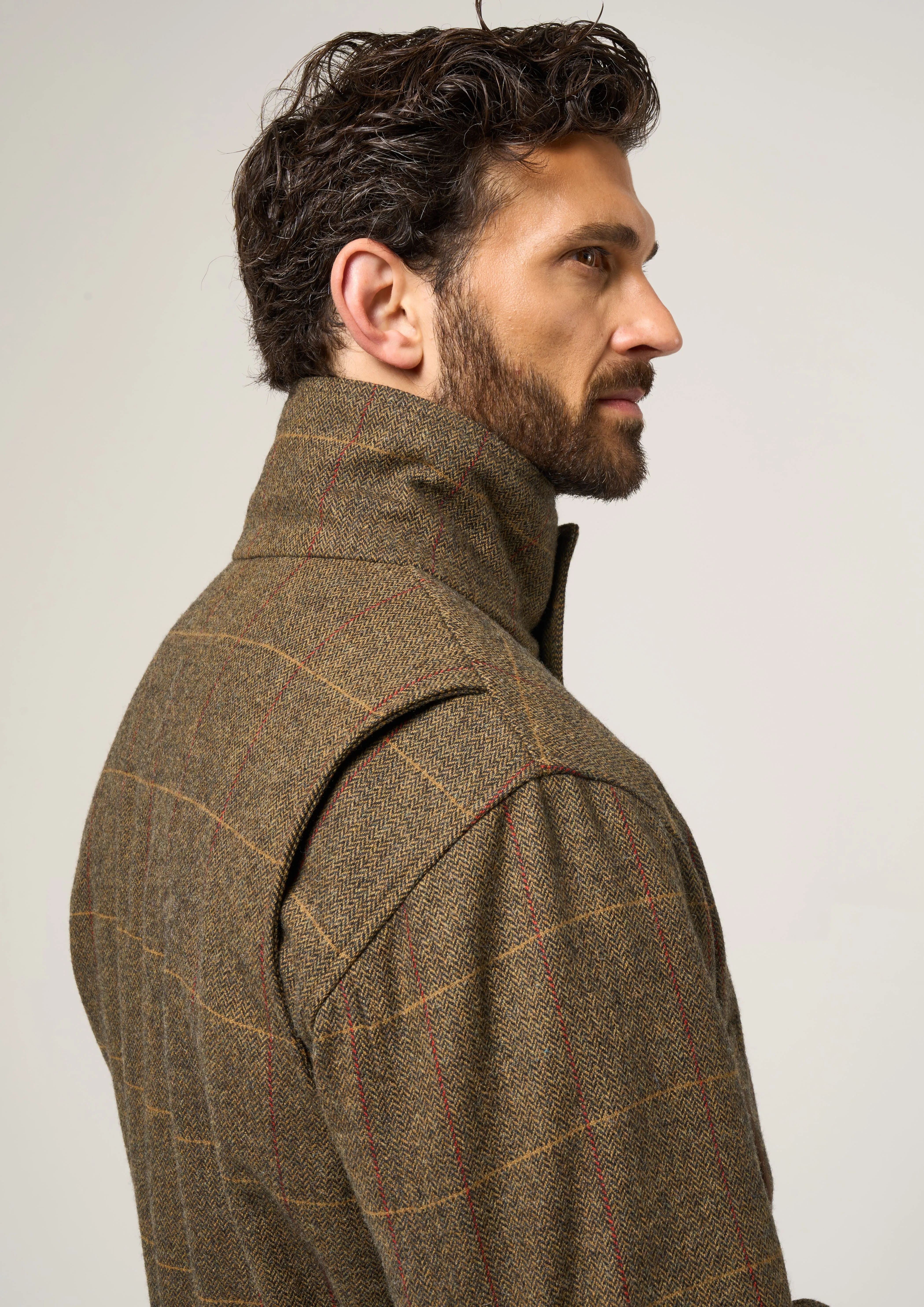 Combrook Men's Tweed Shooting Field Coat In Teak - Shooting Fit