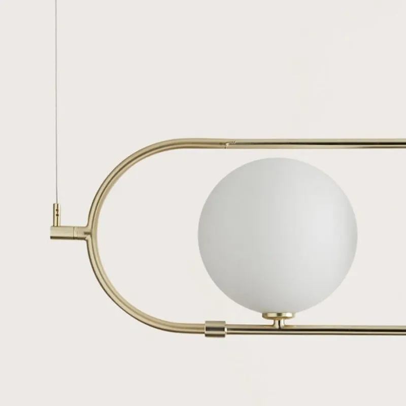 Contemporary Opal Orb Linear Pendant