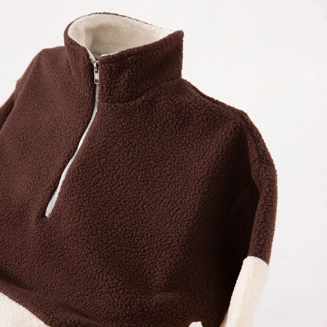 Contrast Teddy Brown/ Cream Sherpha Jacket