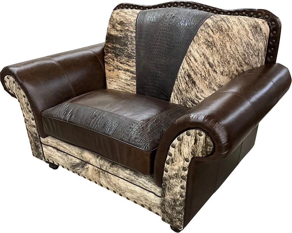 Corona Cowhide Western Chair and Half