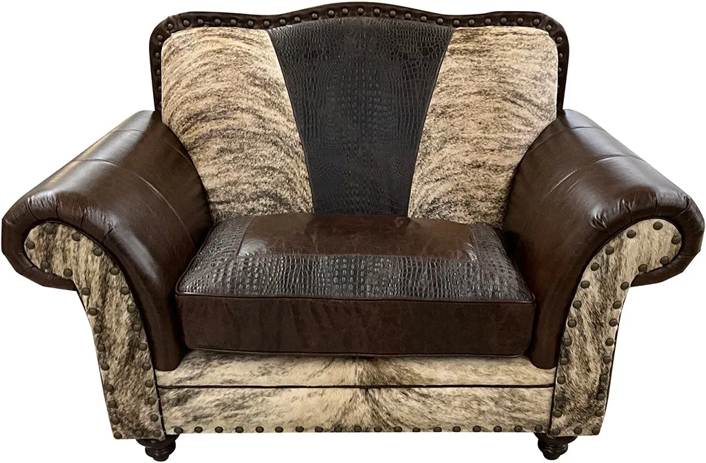 Corona Cowhide Western Chair and Half