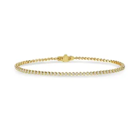 Diamond Tennis Bracelet (1.00 ct.) Bezel Setting in 14K Gold