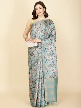 Digital Floral Printed Cotton Saree