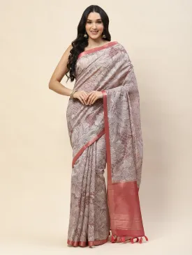 Digital Floral Printed Cotton Saree