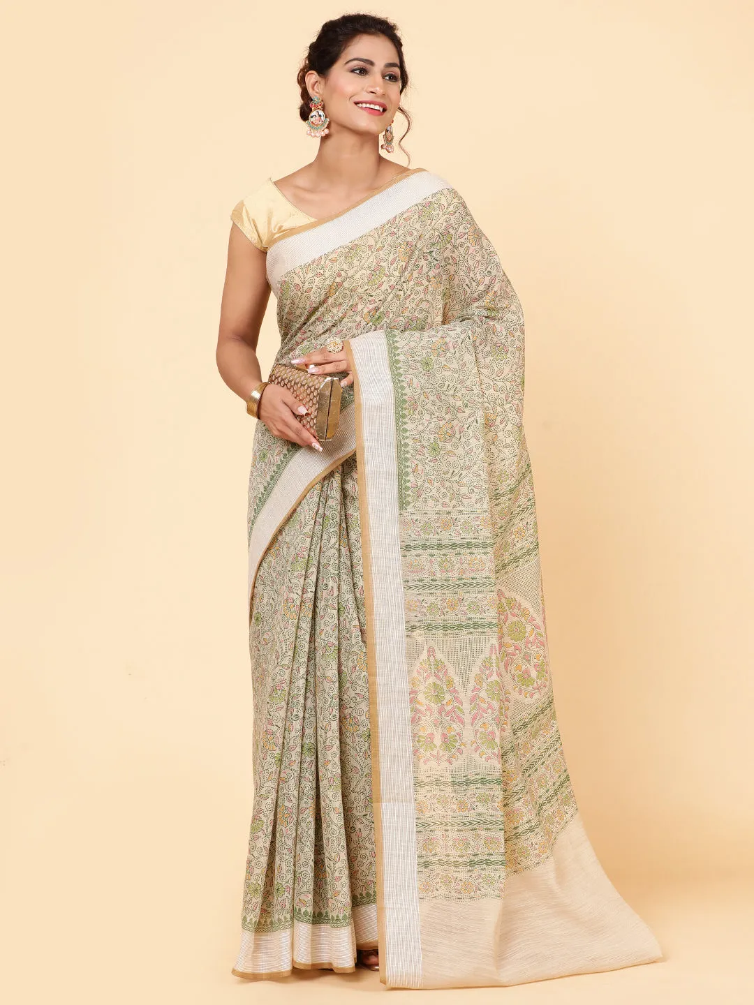 Digital Floral printed Cotton Saree